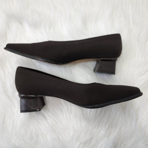 Stuart Weitzman Dark Brown Square-Toe Flats - Picture 3 of 10